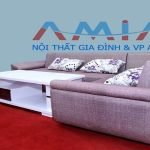 Hình ảnh cho mẫu sofa nỉ góc giá rẻ tại Hà Nội với phong cách thiết kế hiện đại, trẻ trung