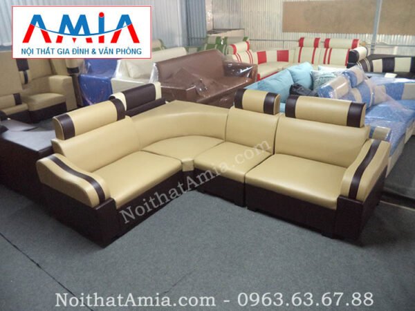 Hinh anh dai dien mau sofa da goc gia re mau kem SFD074